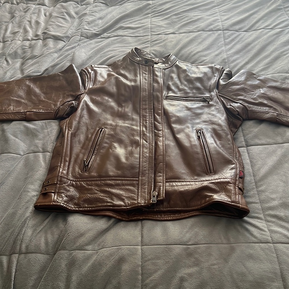 Hillside USA Brown Bison Leather Jacket
